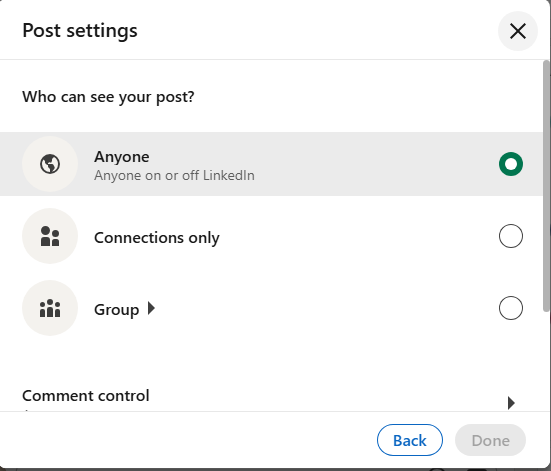 adjust settings - How to Repost On LinkedIn