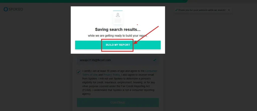 Click on the Build My Report option