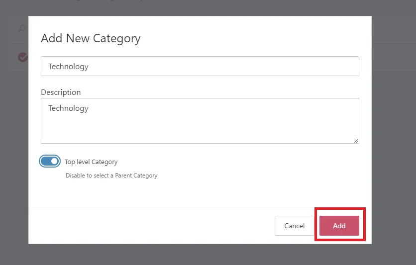 Click on Add button