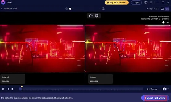 Export the full enhanced video