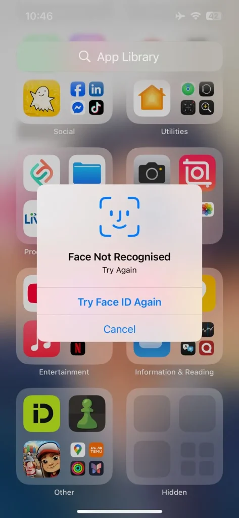 Authenticate the pop-up with your Face ID or Passcode
