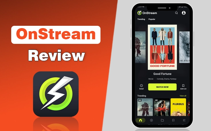 OnStream Review feature banner for WebTechSolution.org.