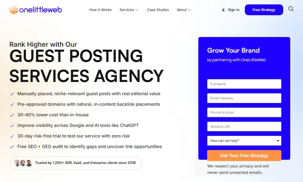 Homepage of OneLittleWeb
