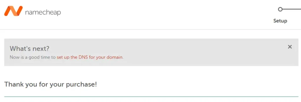 Purchased the domain successfully