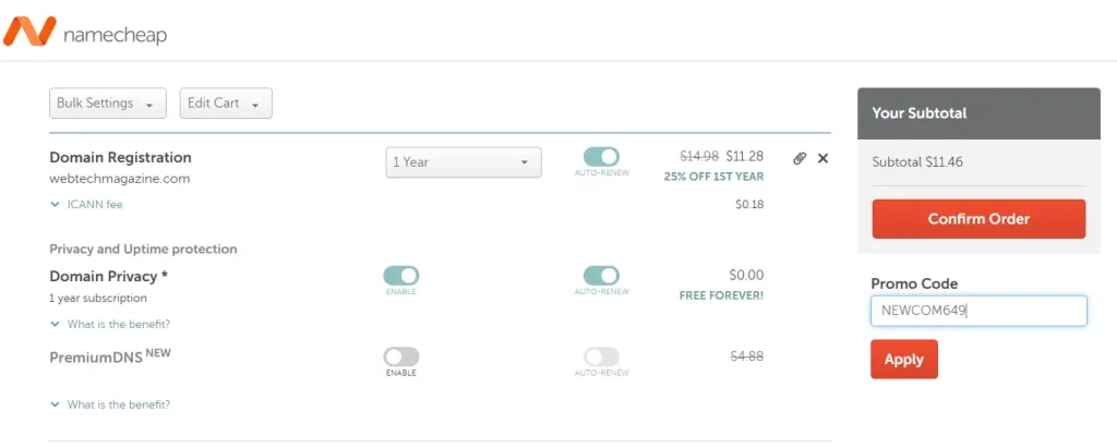 Review your order details