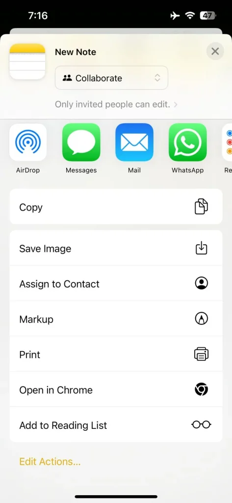 Scroll down and select Print
