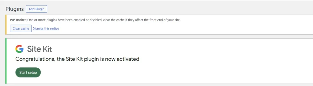 Start Setup button