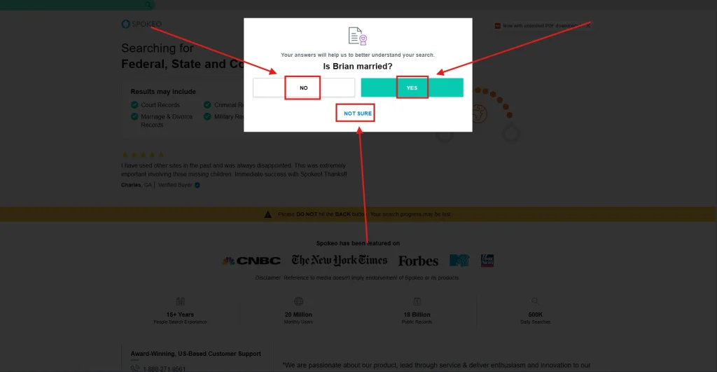 Step 5 showcasing how to use spokeo (Step by Step)