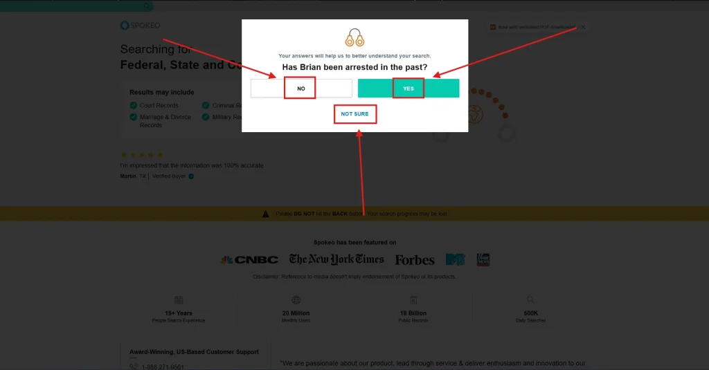 Step 6 showcasing how to use spokeo (Step by Step)
