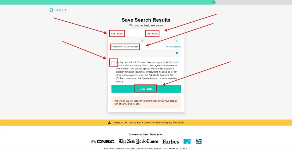 Step 8 showcasing how to use spokeo (Step by Step)