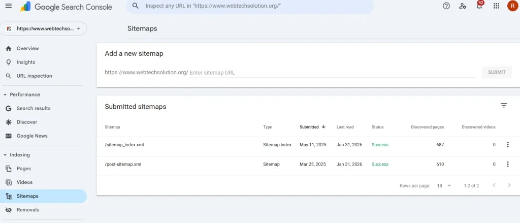 Submit Your Sitemap in Search Console