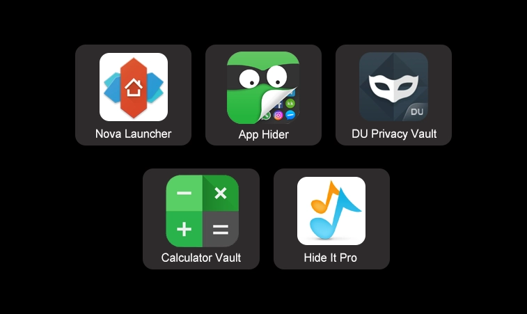 Hide apps with app-hiders - A picture with logos of app hiders