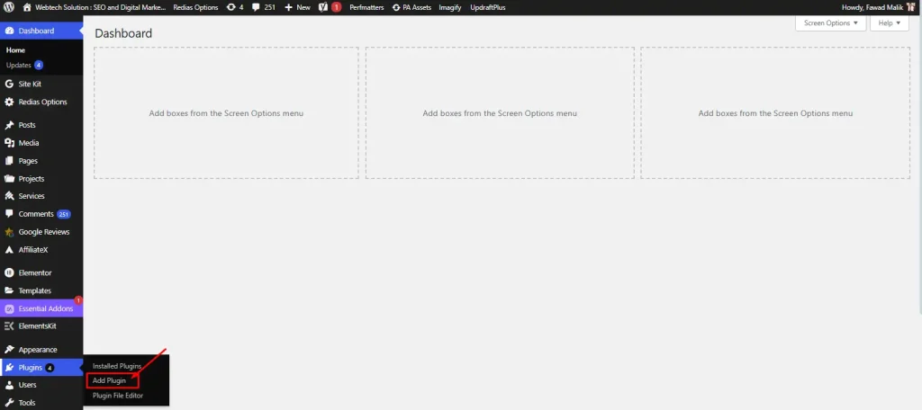 select the Add New Option