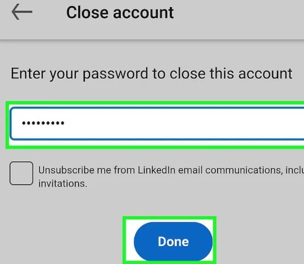 enter your profile password in the designated section