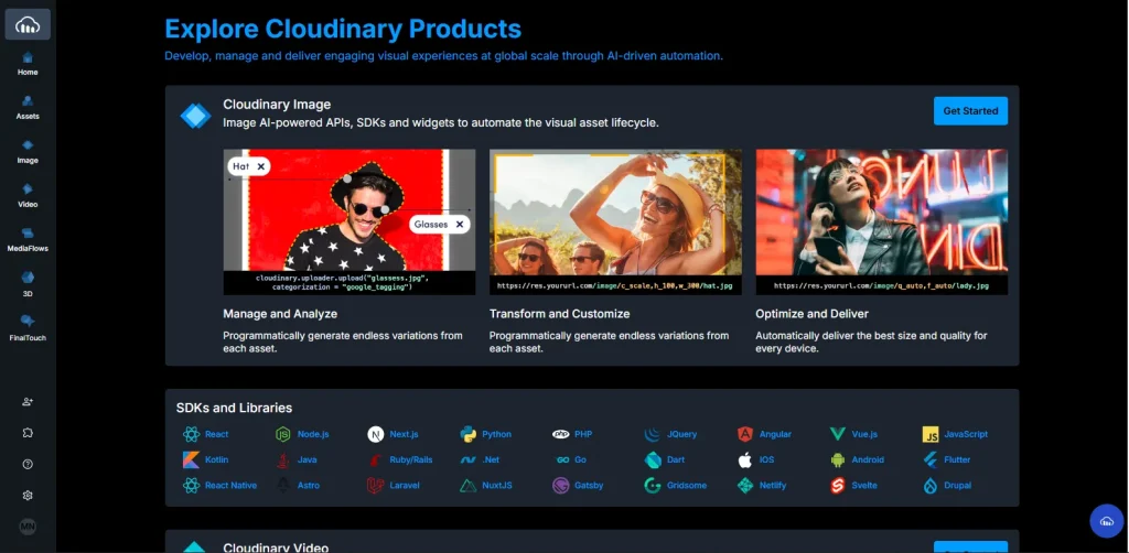 go to upscale image with Cloudinary free tool