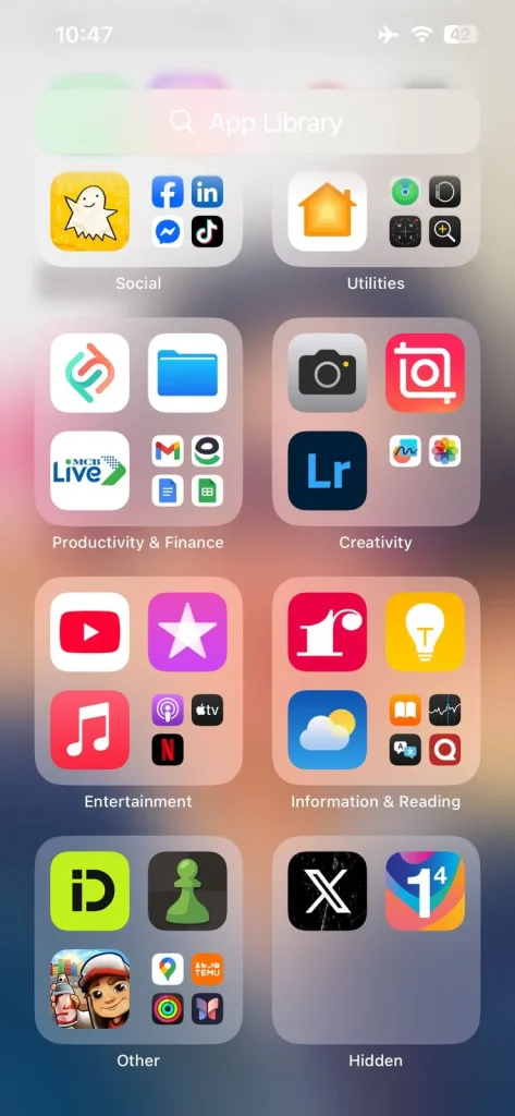 All of your hidden apps will be visible now