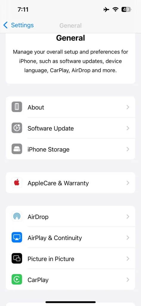iPhone Storage