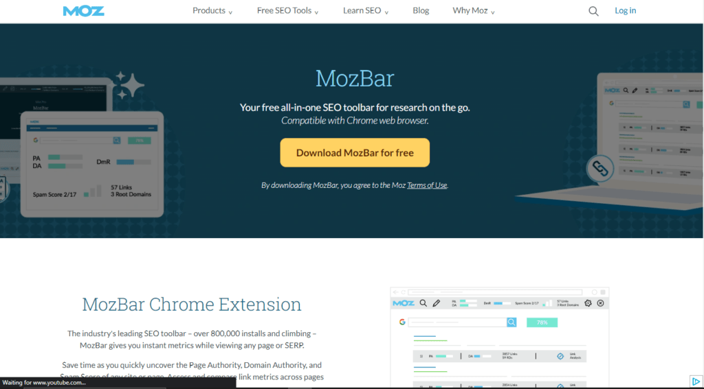 Mozbar - SEO Insights at Your Fingertips