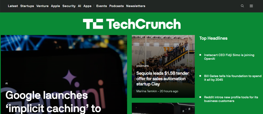 TechCrunch - Blog Examples for Beginners 