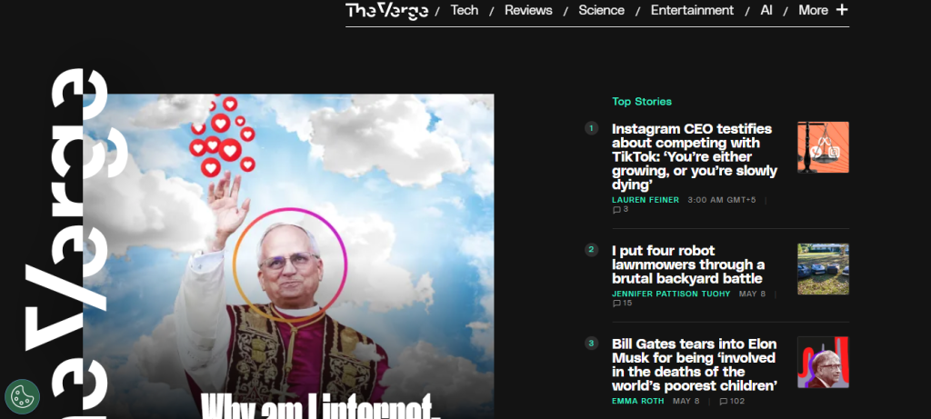 The Verge - Blog Examples for Beginners 