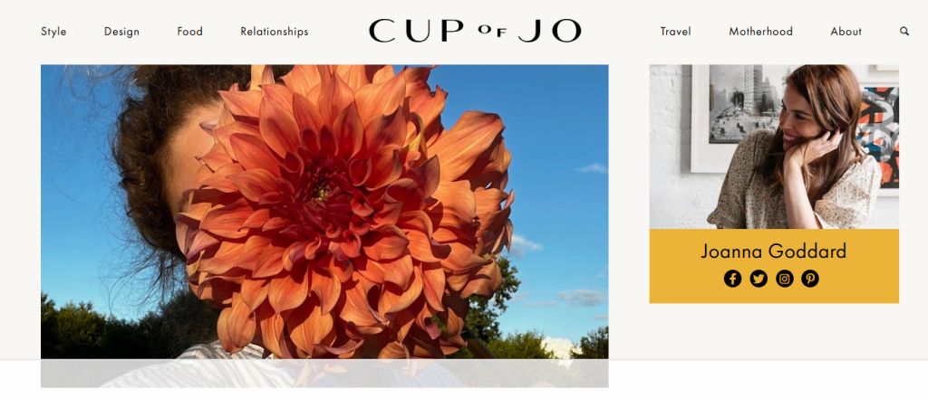 A Cup of Jo - Blog Examples for Beginners 
