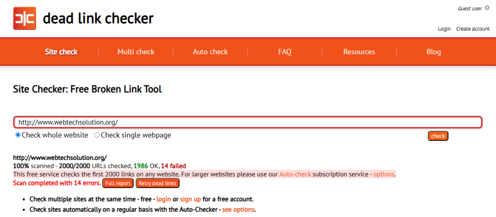 Dead Link Checker