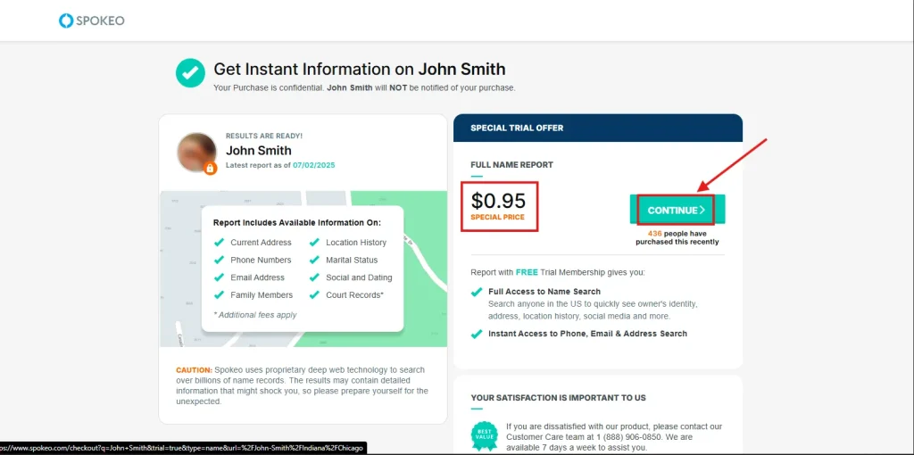Spokeo price for the Report