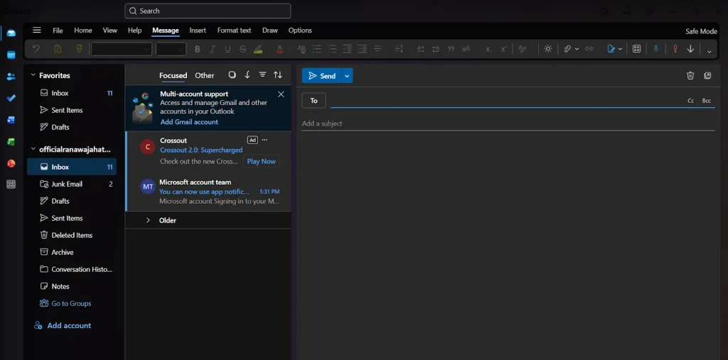 start writing your email