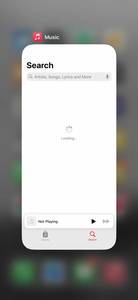 swipe the screen up so you will see the app’s preview