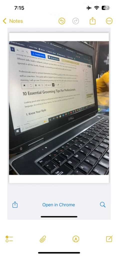 tap the Share icon at the top right
