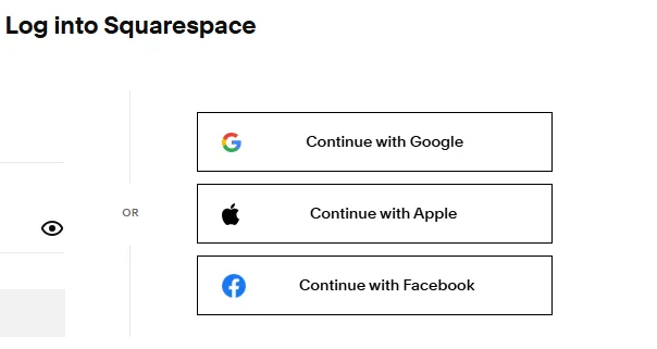 signed up Squarespace using Google or Apple